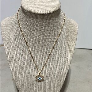 Gold Evil Eye Necklace